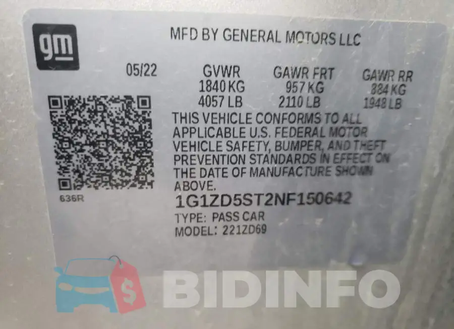 1G1ZD5ST2NF150642 Photo# 12