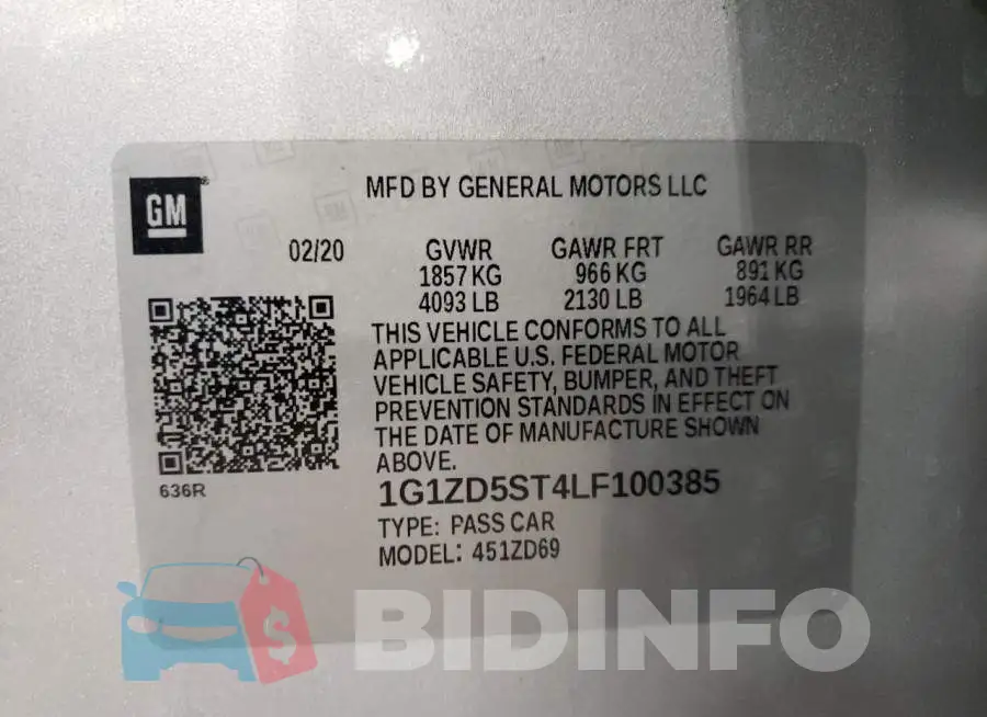 1G1ZD5ST4LF100385 Photo# 10