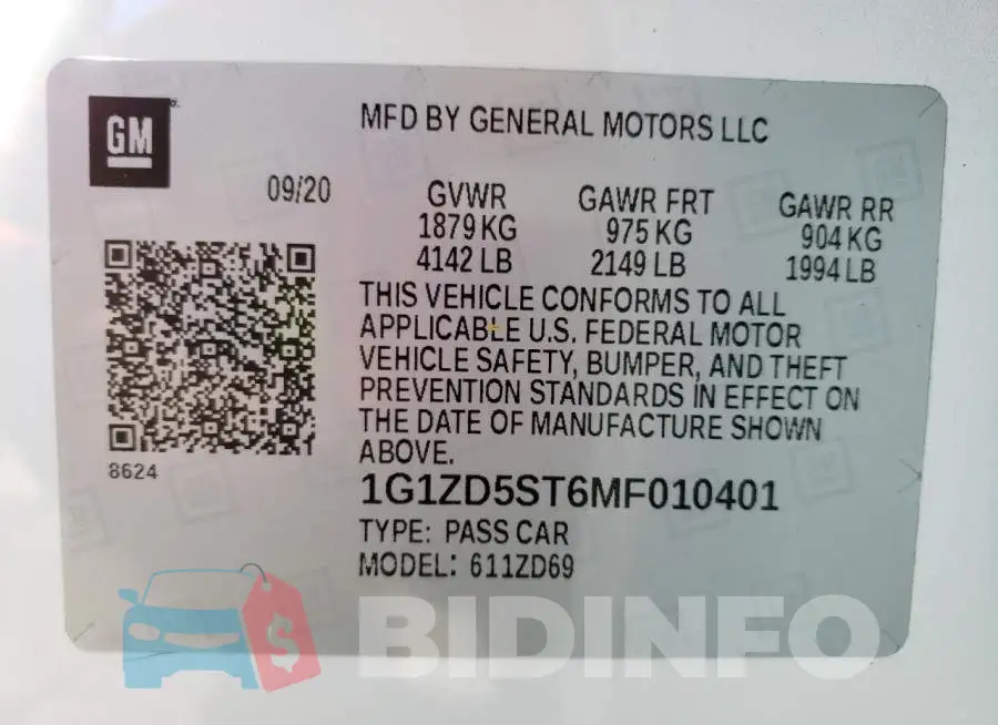 1G1ZD5ST6MF010401 Photo# 10