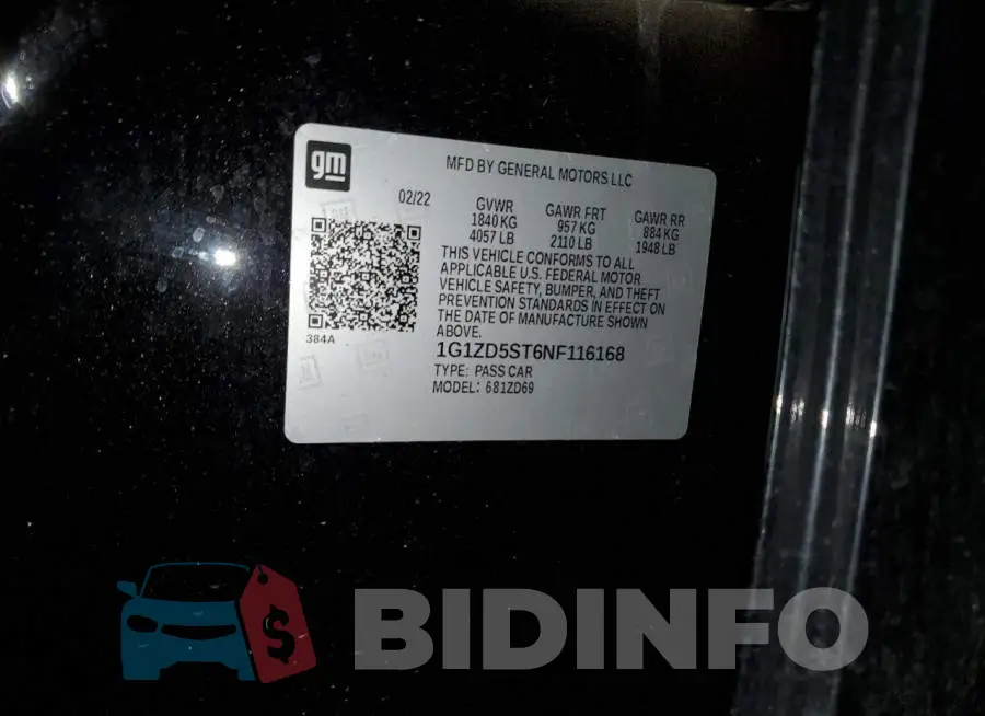 1G1ZD5ST6NF116168 Photo# 12