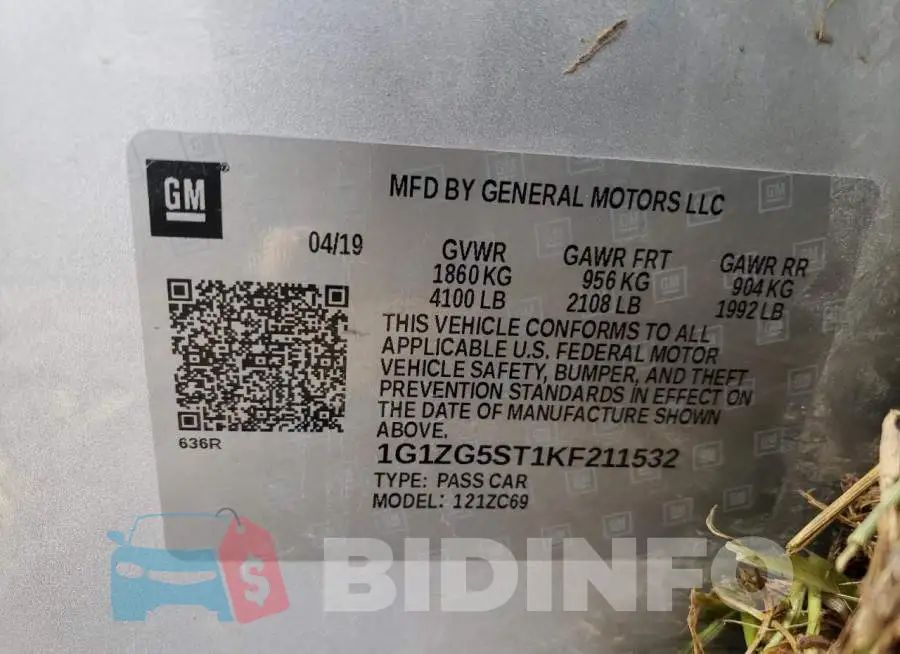 1G1ZG5ST1KF211532 Photo# 10
