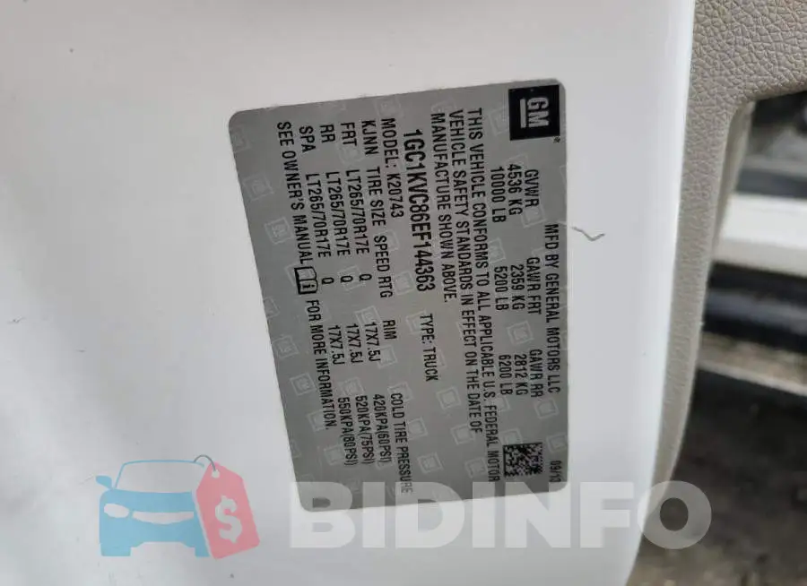 1GC1KVC86EF144363 Photo# 12