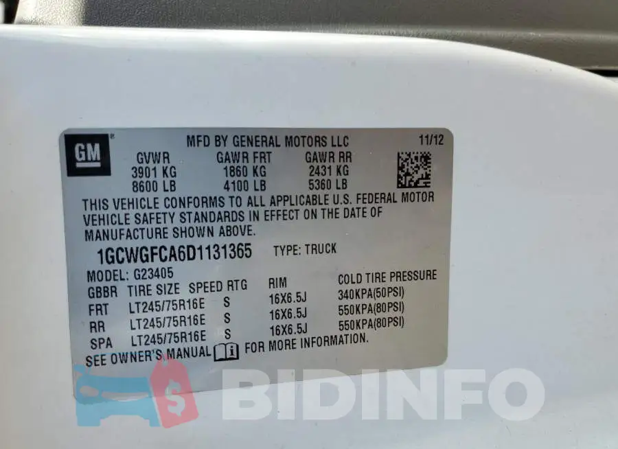 1GCWGFCA6D1131365 Photo# 10