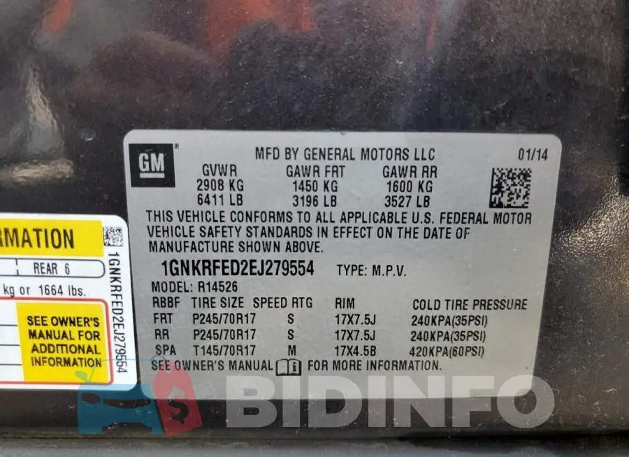 1GNKRFED2EJ279554 Photo# 10