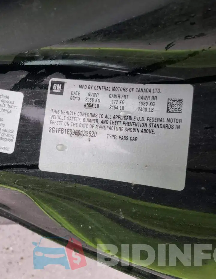 2G1FB1E39E9133620 Photo# 10