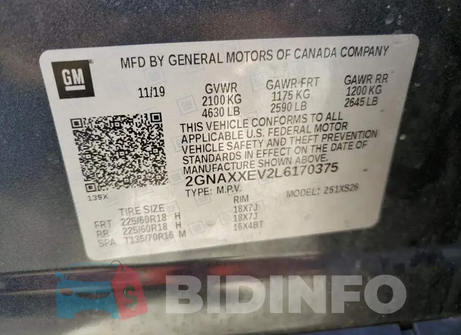 2GNAXXEV2L6170375 Photo# 10
