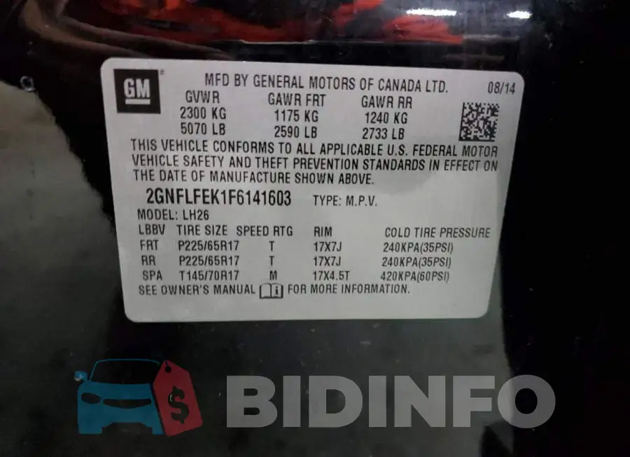 2GNFLFEK1F6141603 Photo# 13