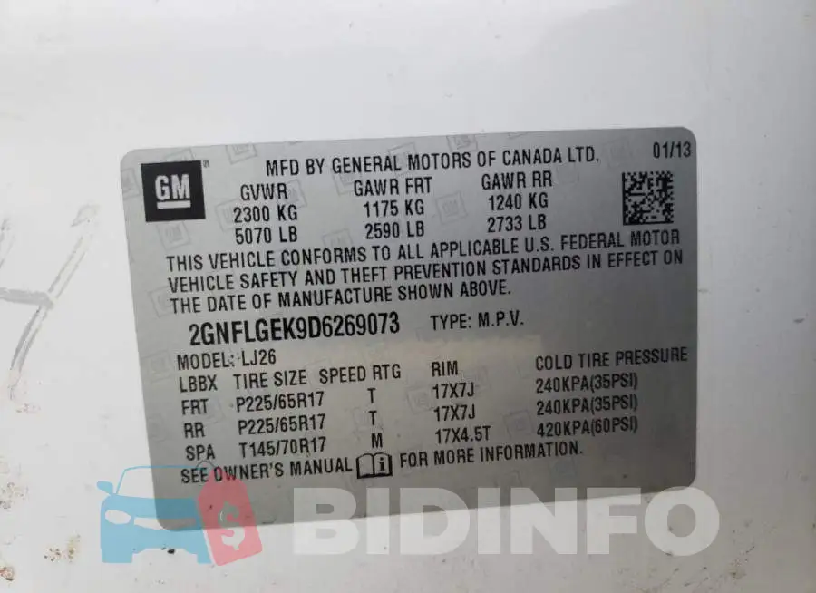2GNFLGEK9D6269073 Photo# 10