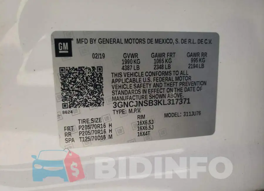 3GNCJNSB3KL317371 Photo# 10