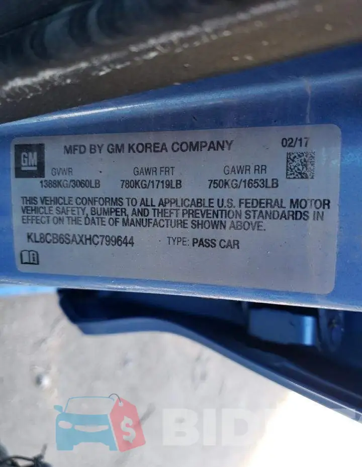 KL8CB6SAXHC799644 Photo# 10