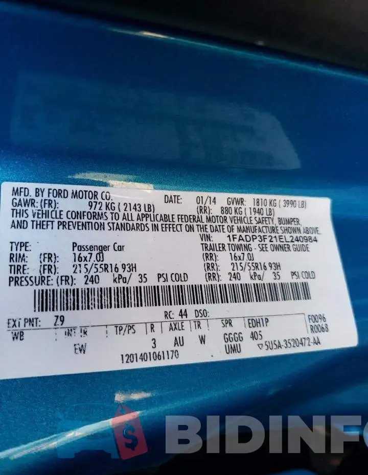 1FADP3F21EL240984 Photo# 13