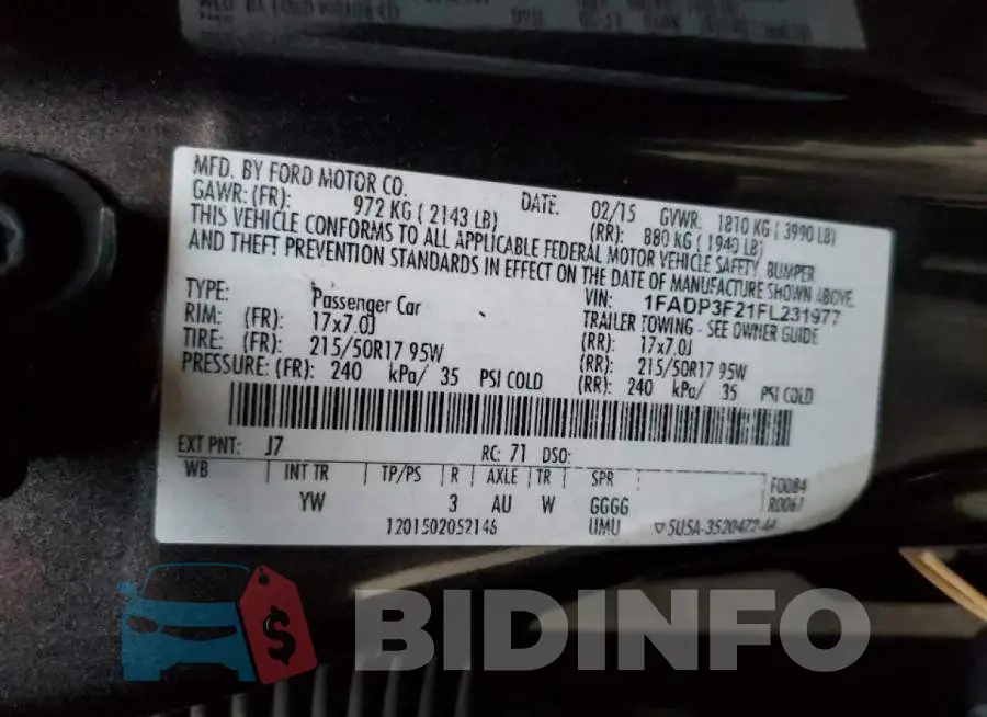 1FADP3F21FL231977 Photo# 13