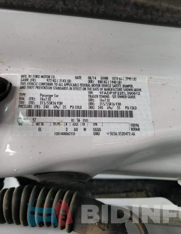 1FADP3F22EL390912 Photo# 12