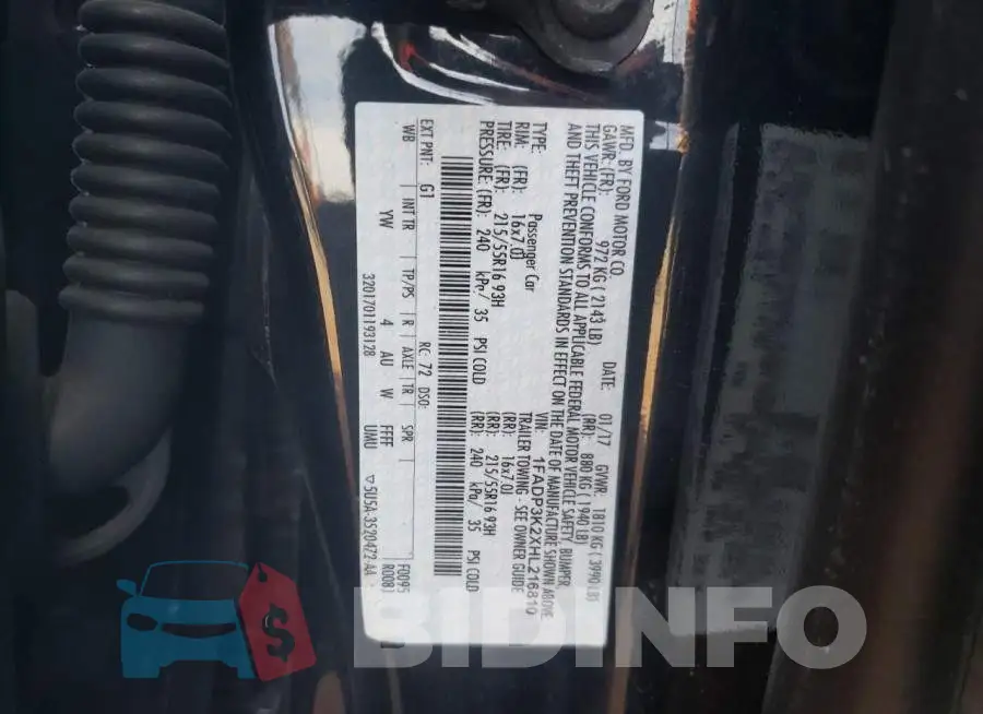 1FADP3K2XHL216810 Photo# 10