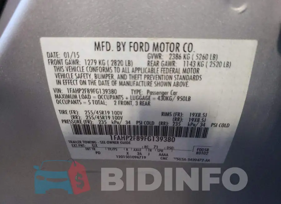 1FAHP2F89FG139380 Photo# 10
