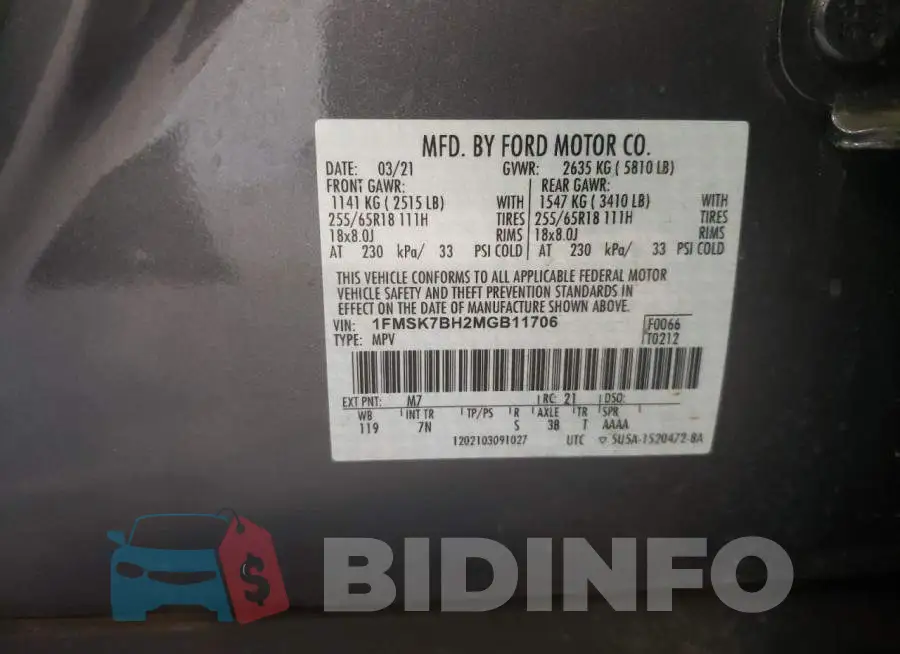 1FMSK7BH2MGB11706 Photo# 10