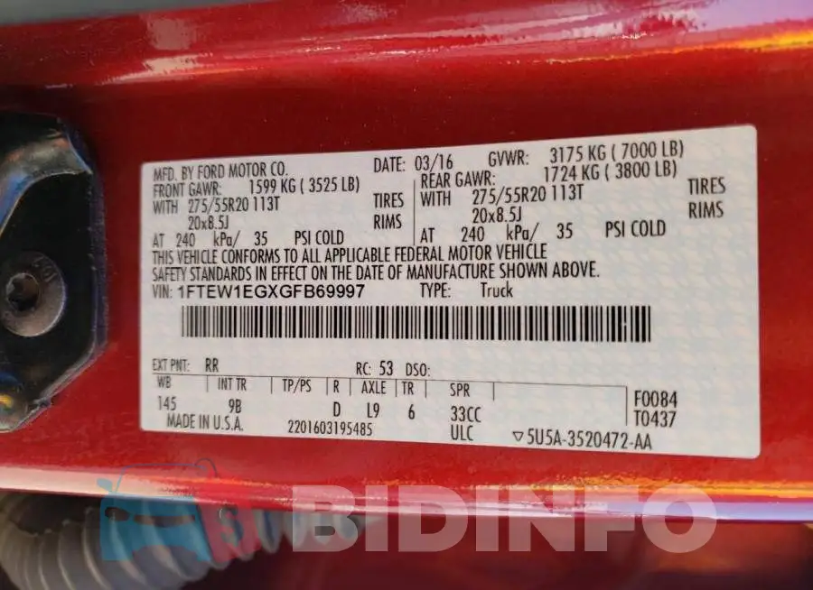 1FTEW1EGXGFB69997 Photo# 12