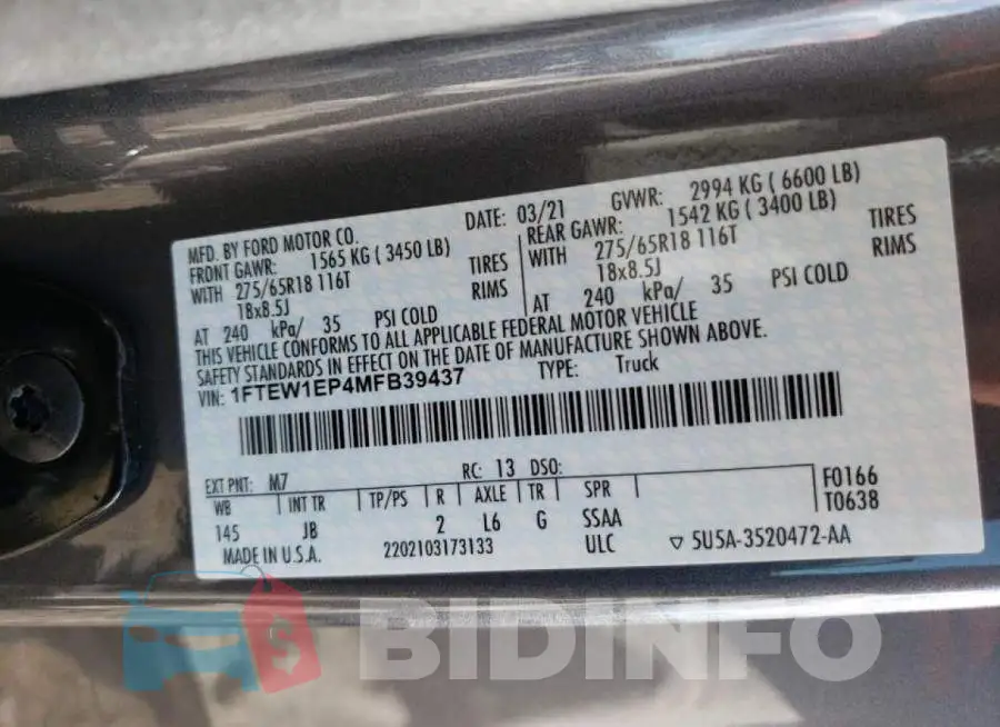 1FTEW1EP4MFB39437 Photo# 10