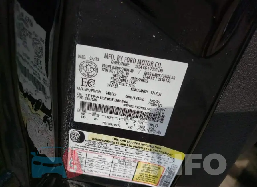 1FTFW1EF4DFB86608 Photo# 10