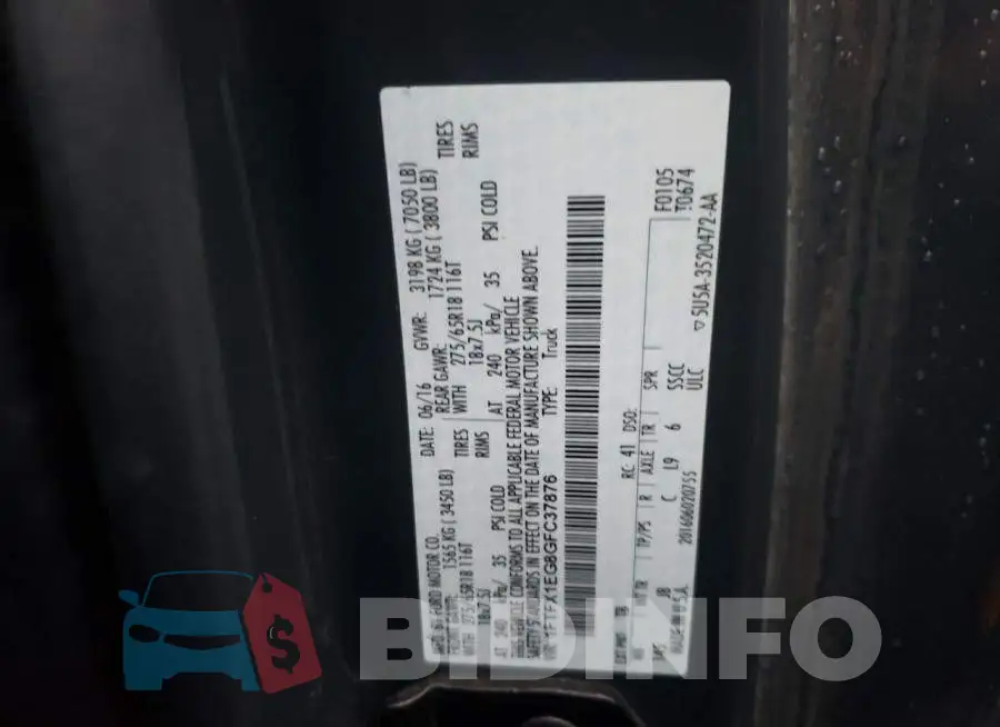 1FTFX1EG8GFC37876 Photo# 10