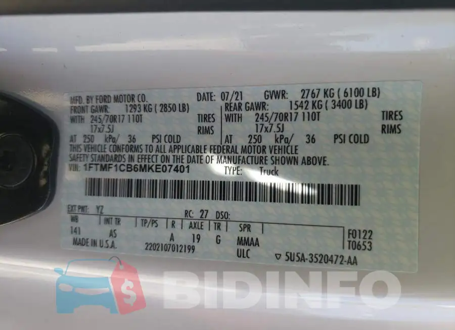 1FTMF1CB6MKE07401 Photo# 10