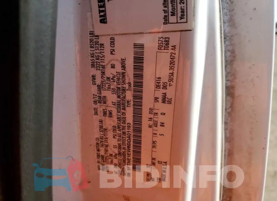 1FTNE1EW6DDA01193 Photo# 10