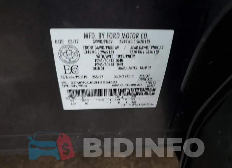 2FMPK4J82HBB64523 Photo# 10