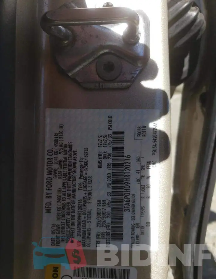 3FA6P0HD9HR120216 Photo# 10