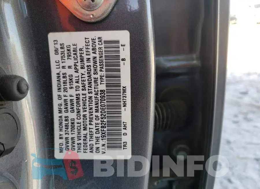19XFB2F52DE070938 Photo# 10