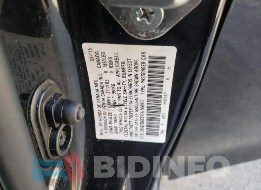 2HGFB6E51FH704077 Photo# 10