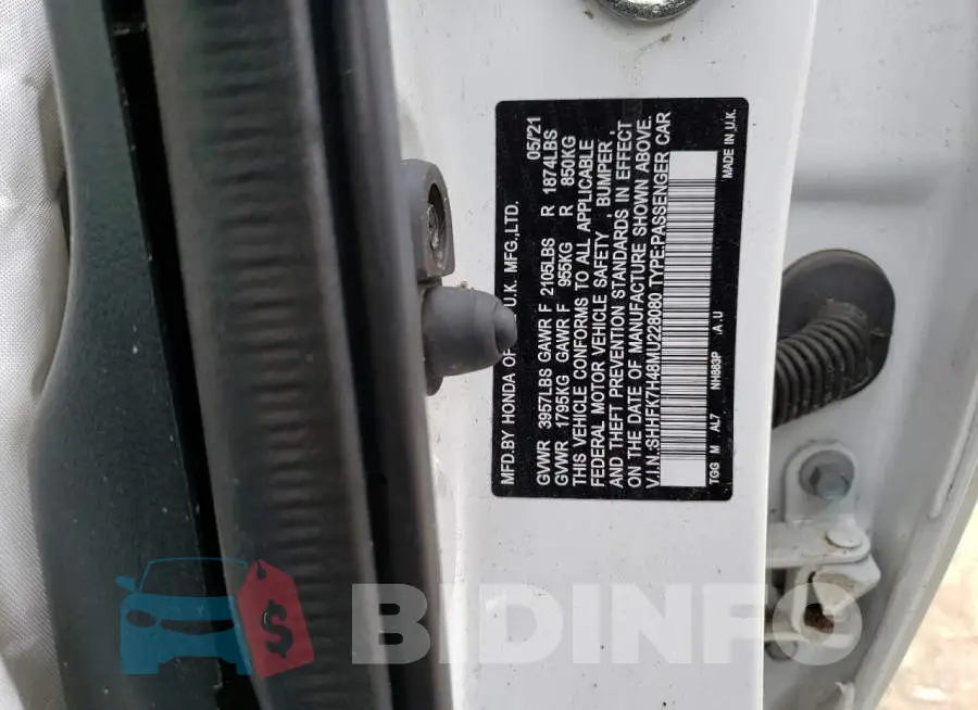 SHHFK7H48MU228080 Photo# 10