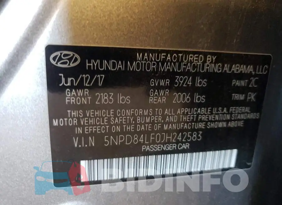 5NPD84LF0JH242583 Photo# 10
