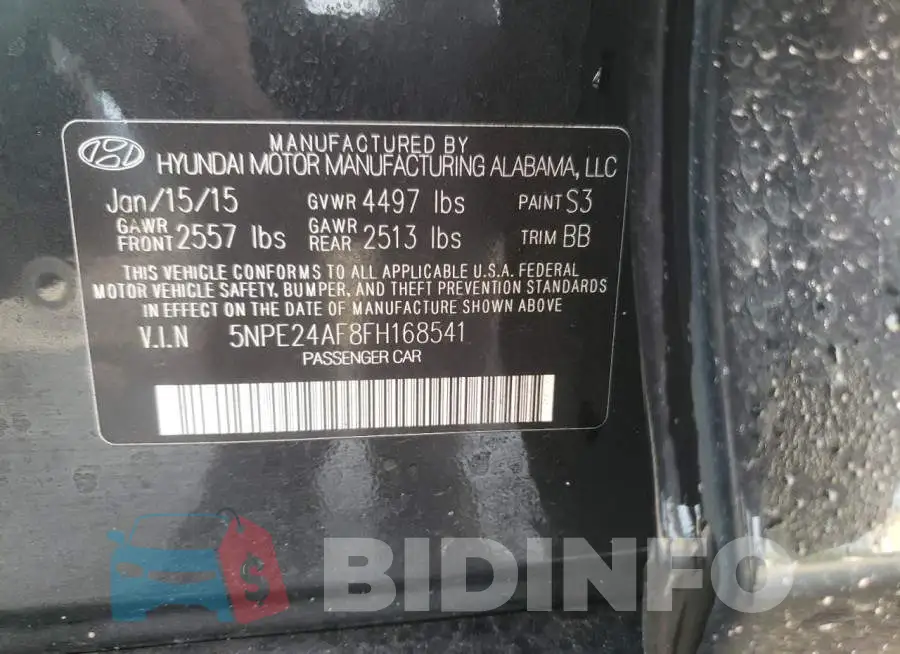 5NPE24AF8FH168541 Photo# 12