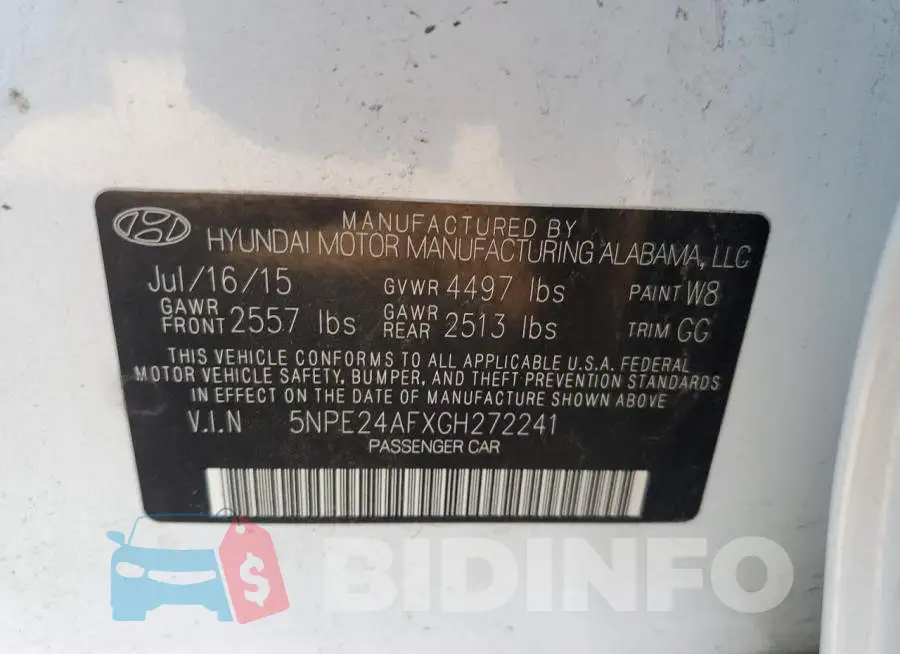 5NPE24AFXGH272241 Photo# 12
