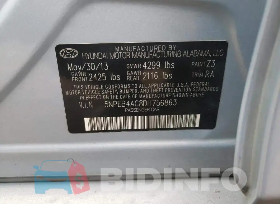 5NPEB4AC8DH756863 Photo# 10