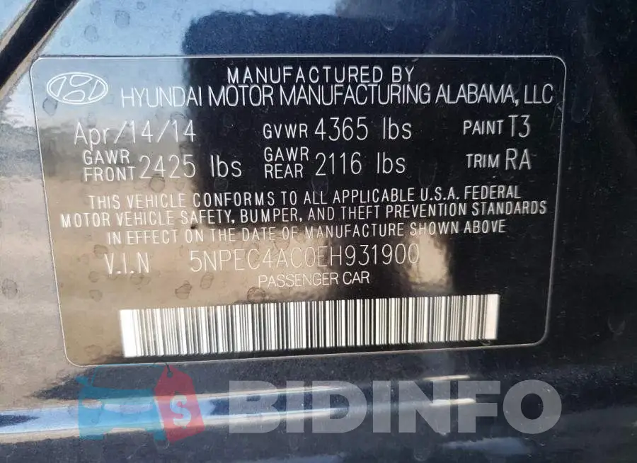 5NPEC4AC0EH931900 Photo# 12