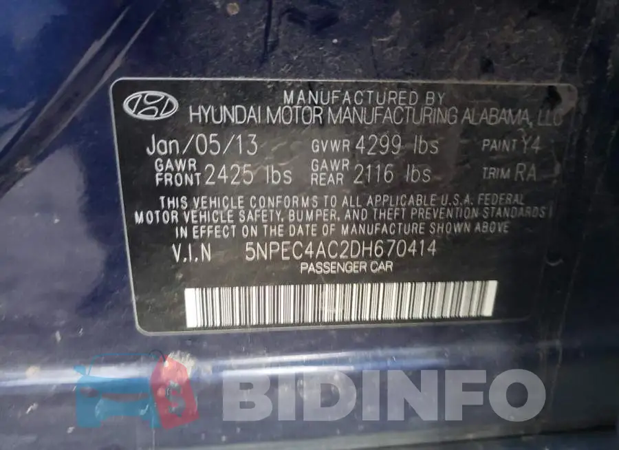 5NPEC4AC2DH670414 Photo# 10