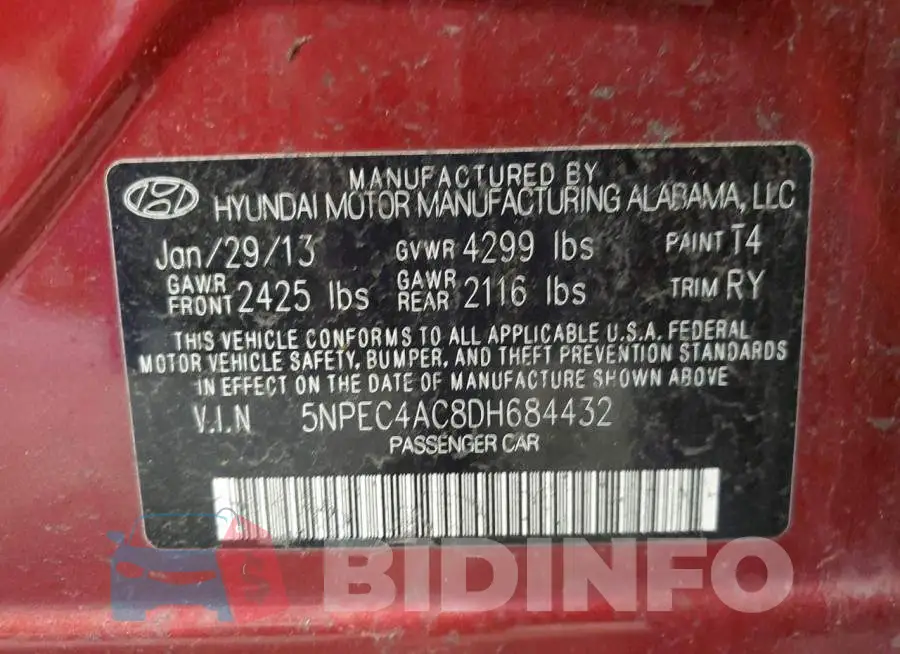 5NPEC4AC8DH684432 Photo# 12