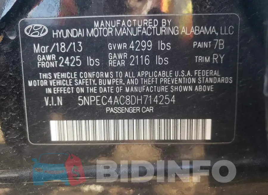 5NPEC4AC8DH714254 Photo# 9