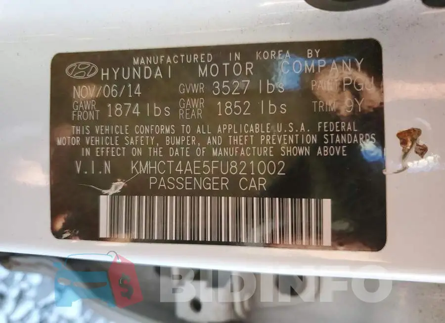 KMHCT4AE5FU821002 Photo# 10