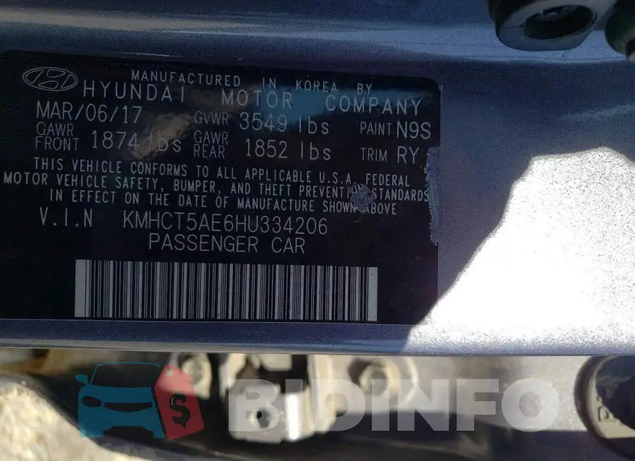KMHCT5AE6HU334206 Photo# 10