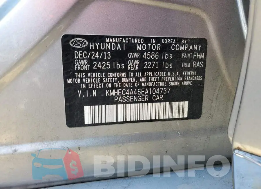 KMHEC4A46EA104737 Photo# 10