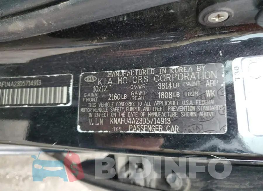 KNAFU4A23D5714913 Photo# 12