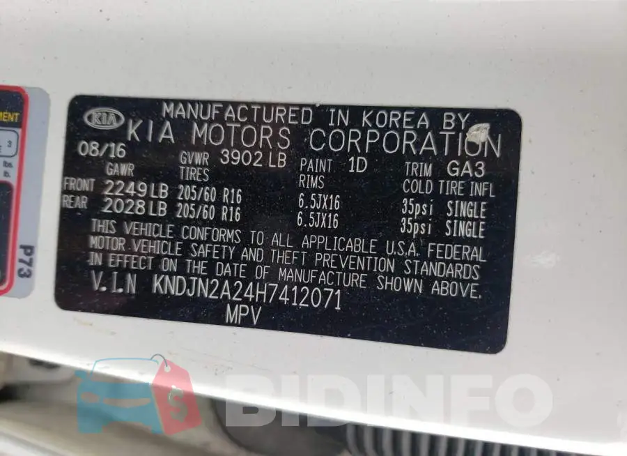 KNDJN2A24H7412071 Photo# 10