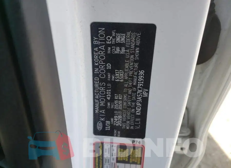 KNDJP3A57K7919936 Photo# 10