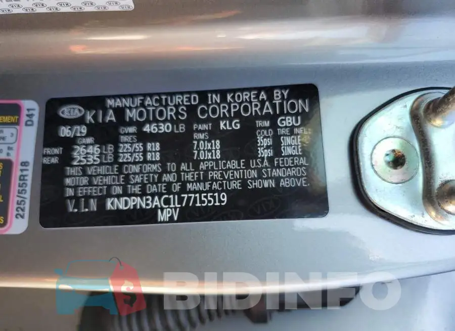 KNDPN3AC1L7715519 Photo# 10