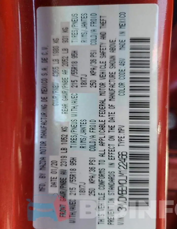 3MVDMBEM0LM122466 Photo# 10