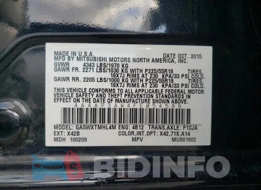4A4AP3AW4FE054586 Photo# 13
