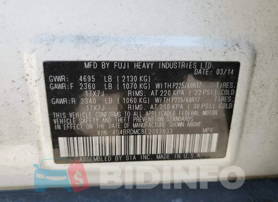 4S4BRDMC8E2302833 Photo# 13