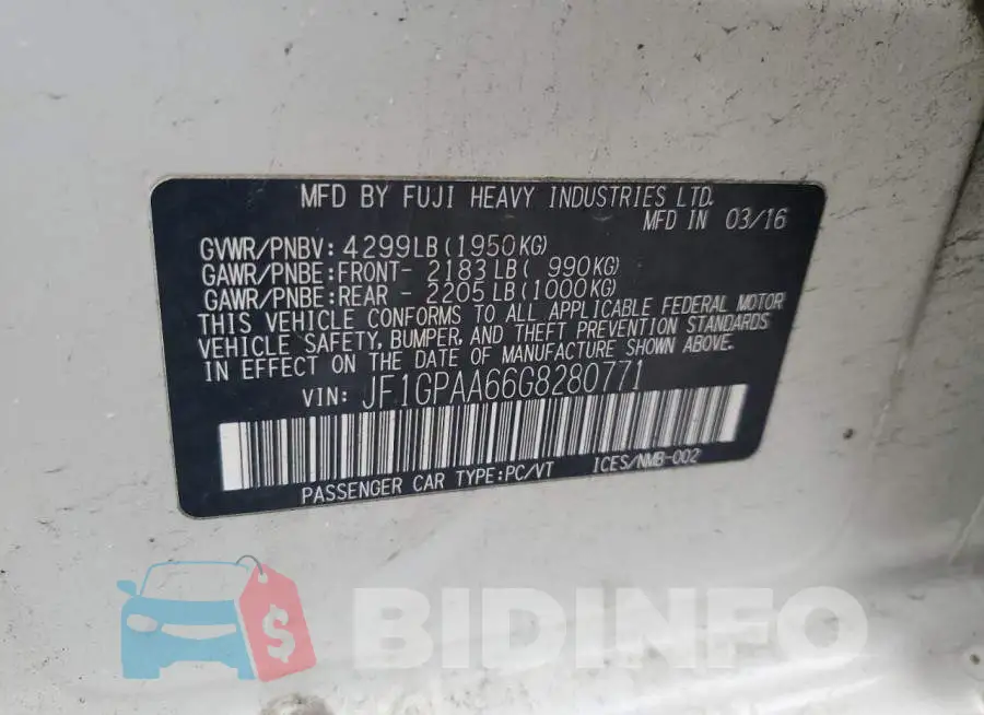 JF1GPAA66G8280771 Photo# 12